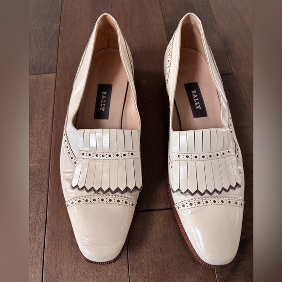 Women’s Vintage Bally Black Off-White Genuine Leather Loafers 8.5N - Picture 5 of 6